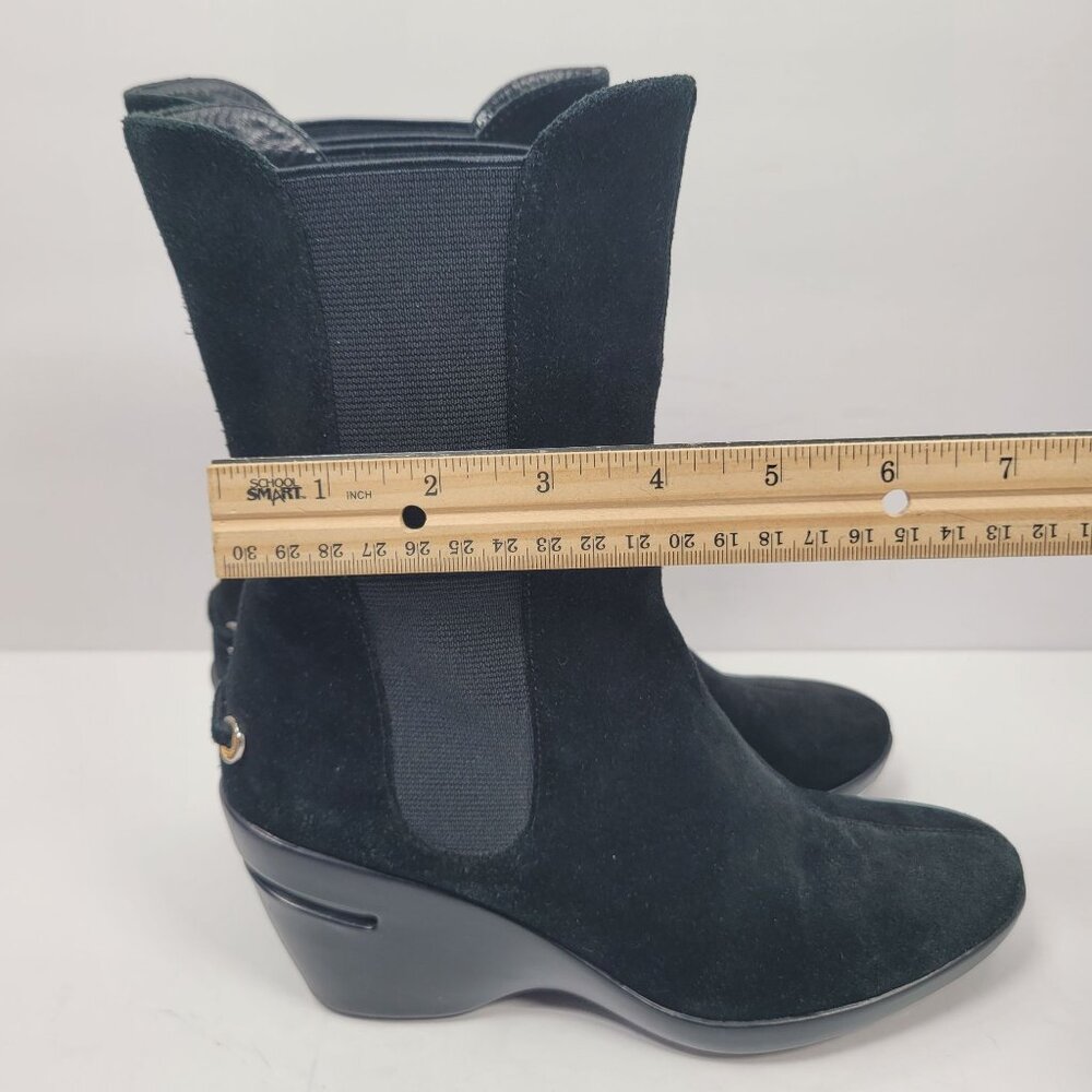 Cole Haan Nike Air Women's Black Suede Wedge Mid Calf Boots D20630 US Size 6B - Picture 11 of 12